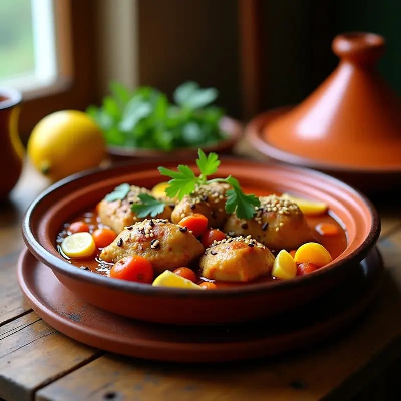 Tajín de Pollo con Cítricos y Semillas: Receta Marroquí Alta en Proteína y Sin Lácteos