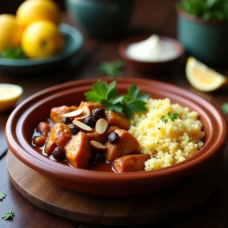 Tajine de pollo con cuscús de coliflor: Receta marroquí baja en carbohidratos