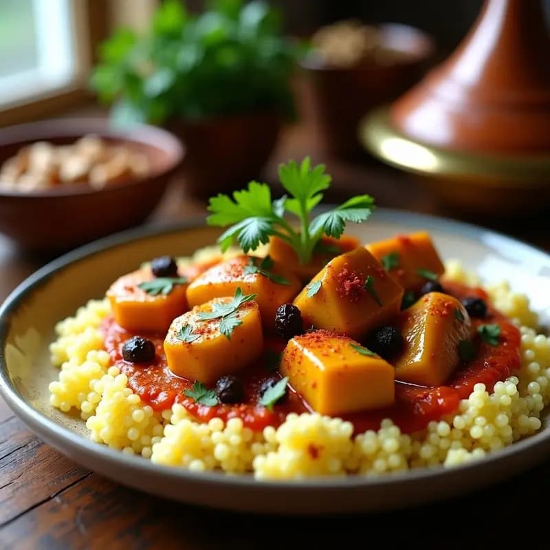 Tajín de Pollo con Cuscús de Coliflor: Receta Marroquí Keto y Sin Gluten