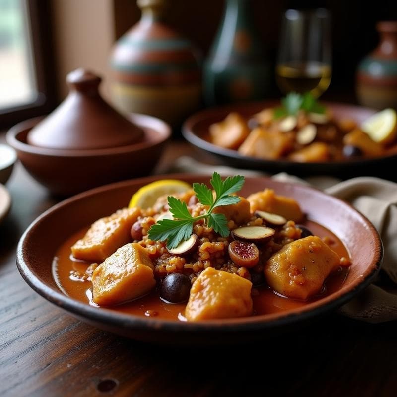 Tajine de Pollo con Higos Secos y Almendras: Receta Marroquí en Thermomix