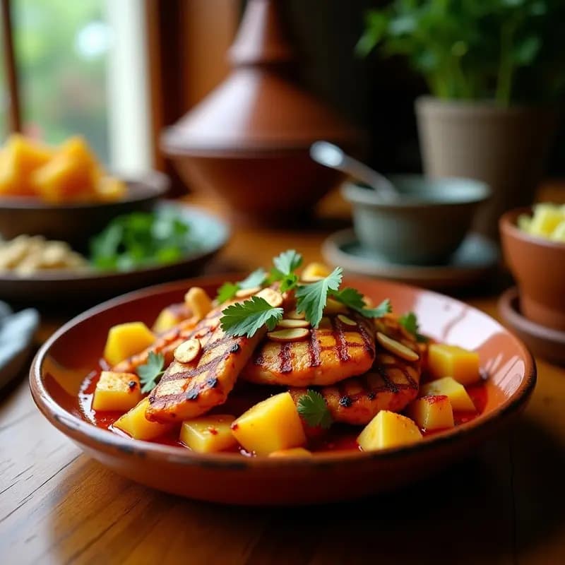 Tajín de Pollo al Pastor con Piña: Receta Marroquí en Airfryer con Toque Mexicano