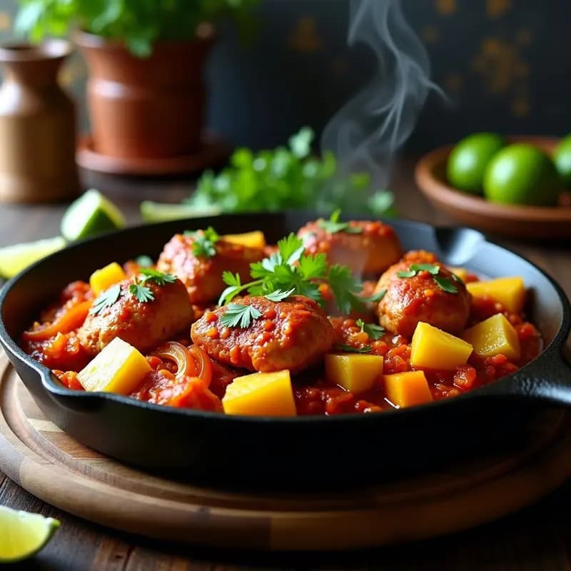 Tajín de Pollo al Pastor con Piña fresca: Receta Mexicana Auténtica en Sartén