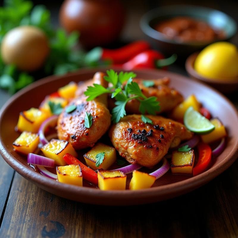 Tajín de Pollo con Piña Asada y Chipotle: Receta en Airfryer Sin Aceite y Con Toque Ahumado