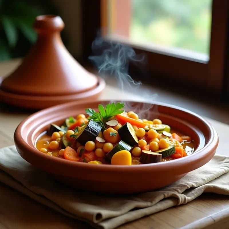 tagine de Verduras con Garbanzos y Limón Preservado: Receta Vegana Marroquí