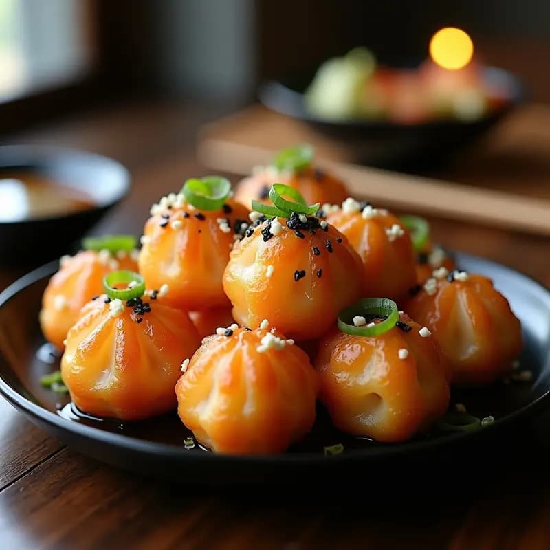 Takoyaki de Camarón y Queso Crema: Receta Japonesa Crujiente en Airfryer con Salsa Umami