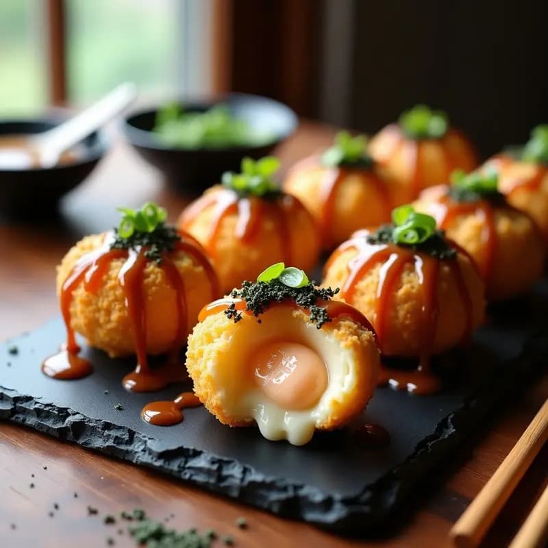 Takoyaki de Camarones y Queso Philadelphia: Receta Japonesa Crujiente y Rápida en Airfryer