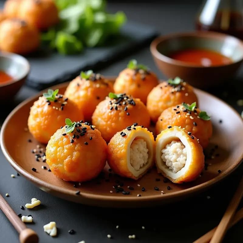 Takoyaki de Coliflor y Pollo: Bolas Japonesas Low-Carb en Airfryer