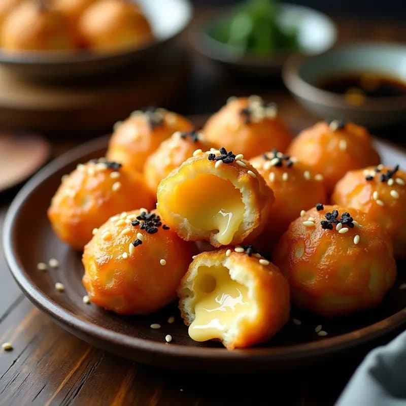 Takoyaki de Coliflor y Queso Cheddar: Bollos Japoneses en Airfryer Sin Gluten