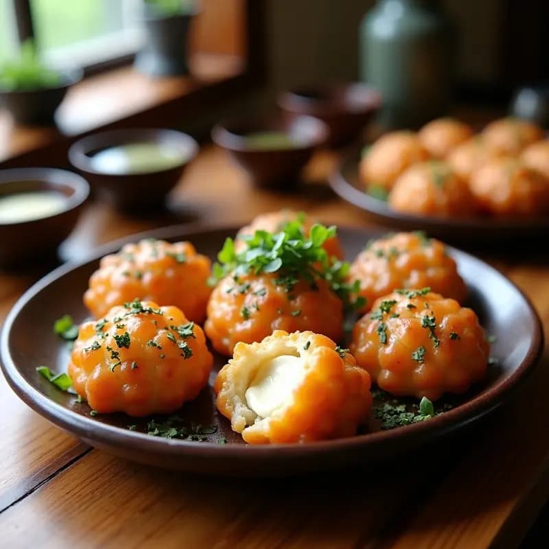 Takoyaki de Pulpo y Queso Cream Cheese: Bolas Japonesas Crujientes en Airfryer Sin Aceite