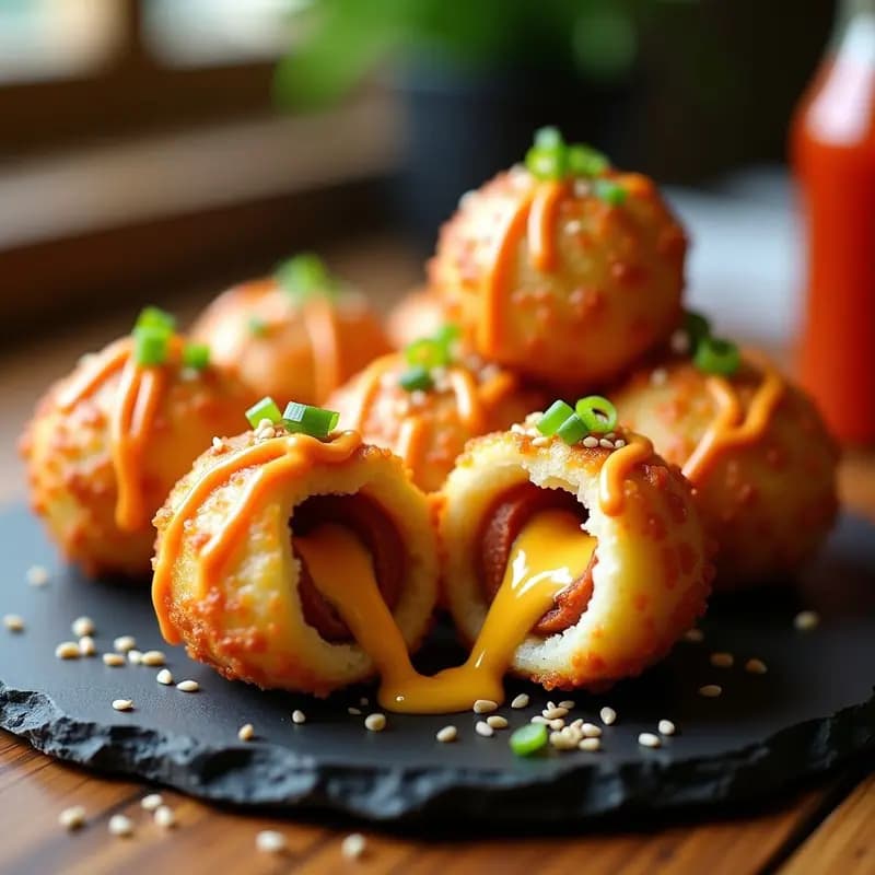 Takoyaki de Queso Cheddar y Chorizo: Receta Japonesa-Mexicana en Airfryer para Fiestas