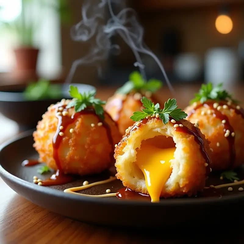 Takoyaki de Queso Cheddar y Jalapeños: Receta Japonesa Picante en Airfryer
