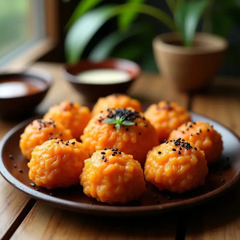 Takoyaki Vegano con Relleno de Batata y Shitake: Receta Japonesa Crujiente en Molde Especial