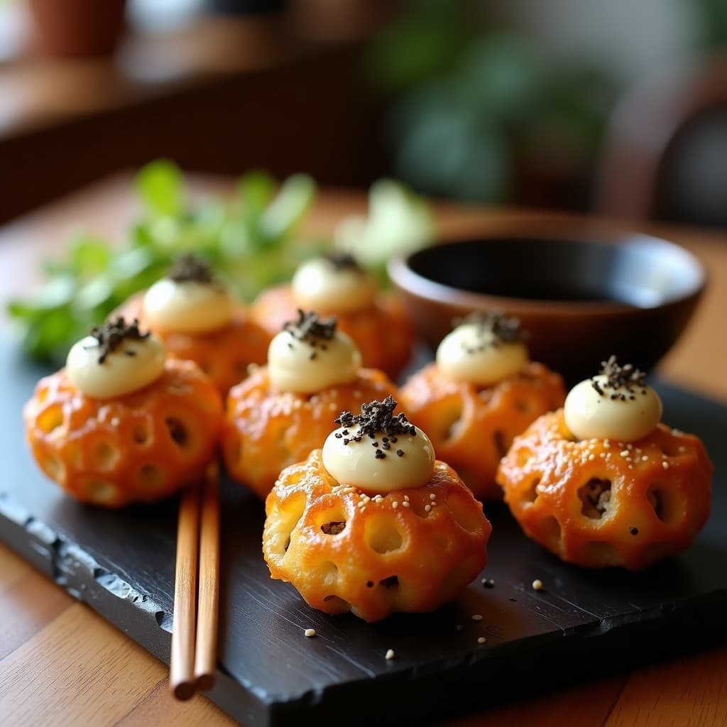 Takoyaki Vegano de Champiñones y Queso de Anacardos: Receta Japonesa Crujiente en Airfryer