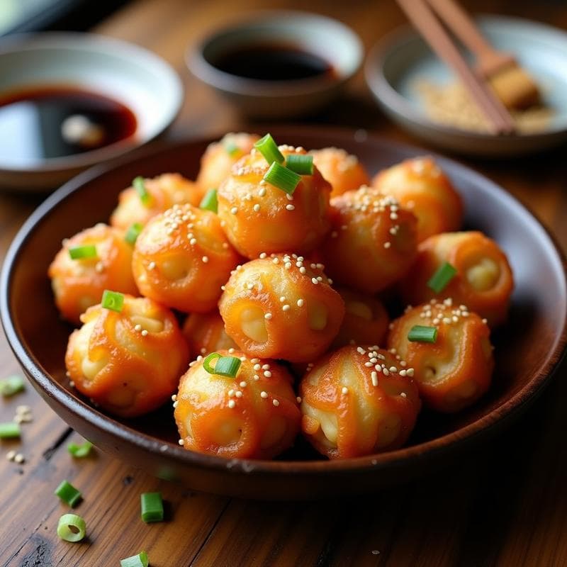 Takoyaki Vegano de Garbanzos y Kimchi: Receta Japonesa Crujiente en Airfryer sin Gluten