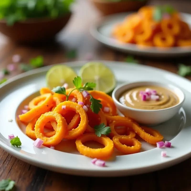 Tallares de Calabaza Butternut con Salsa de Cacahuete y Lima: Receta Peruana en Airfryer
