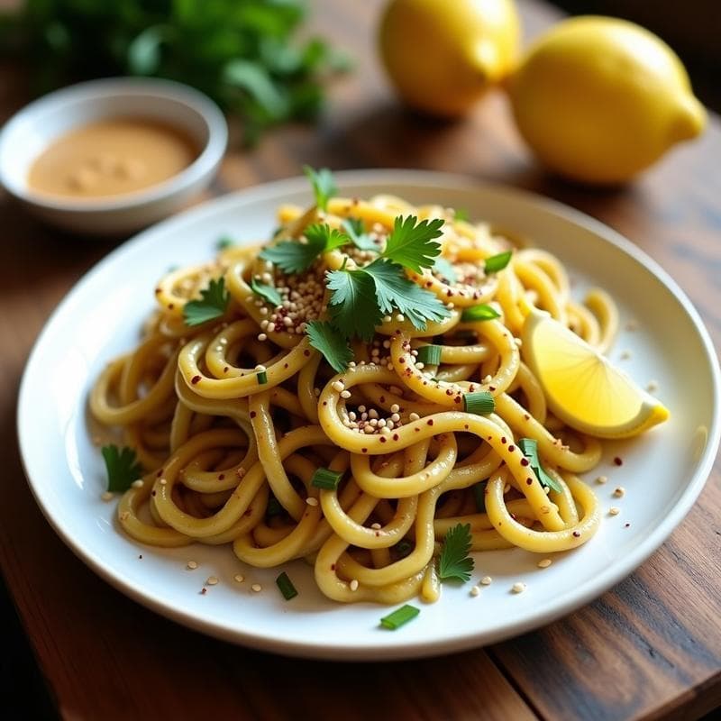 Tallarin de Calabacín con Salsa de Cacahuete y Limón: Receta Vegana Sin Gluten en Airfryer