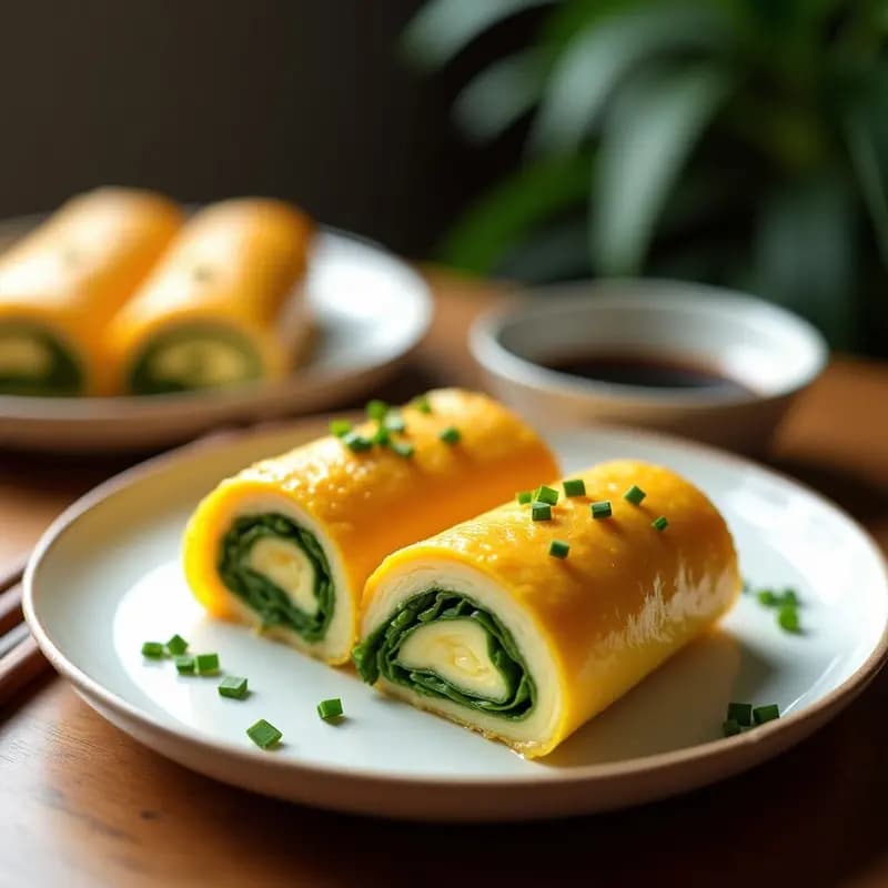 Tamagoyaki de Espárragos y Queso Philadelphia: Receta Japonesa en Rollito para Desayunos Gourmet