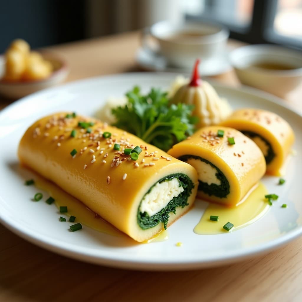 Tamagoyaki con Espinacas y Queso Philadelphia: Desayuno Japonés en 15 Minutos