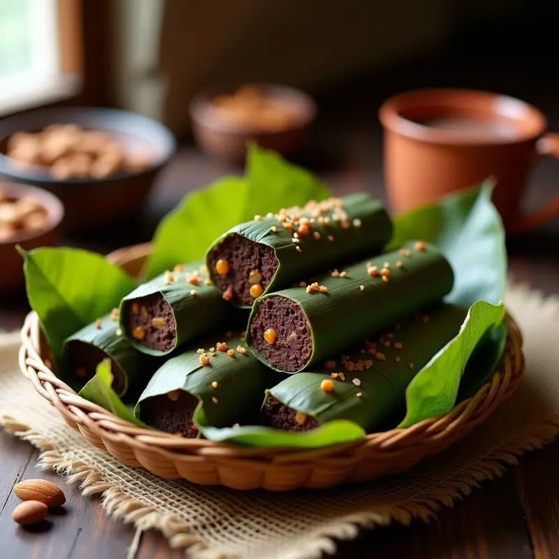 Tamales de Chocolate y Guindilla: Postre Mexicanos Picante y Dulce en Hojas de Plátano