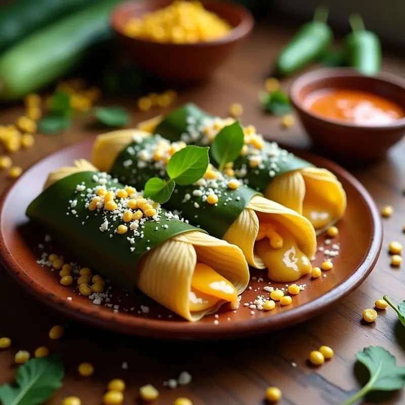 Tamales de Elote y Rajas con Chile Chipotle: Receta Mexicana Sin Masa de Maíz