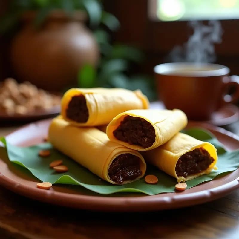 Tamales de Hoja de Plátano con Relleno de Chocolate y Chili: Postre Mexicano Tradicional
