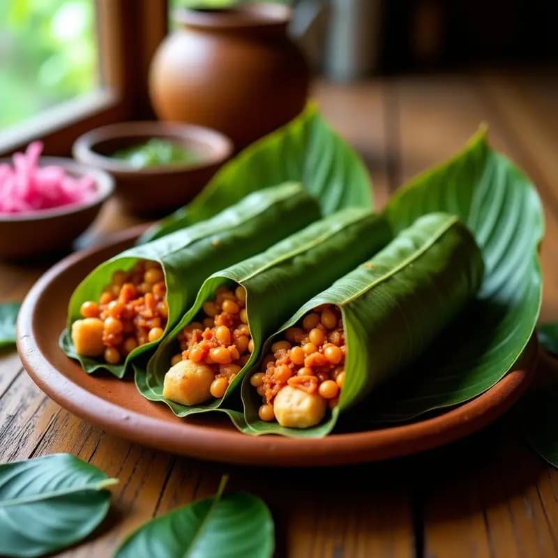 Tamales de Hoja de Plátano con Relleno de frijoles Mung y Cochinita Pibil Vegana: Receta Yucateca Sin Gluten