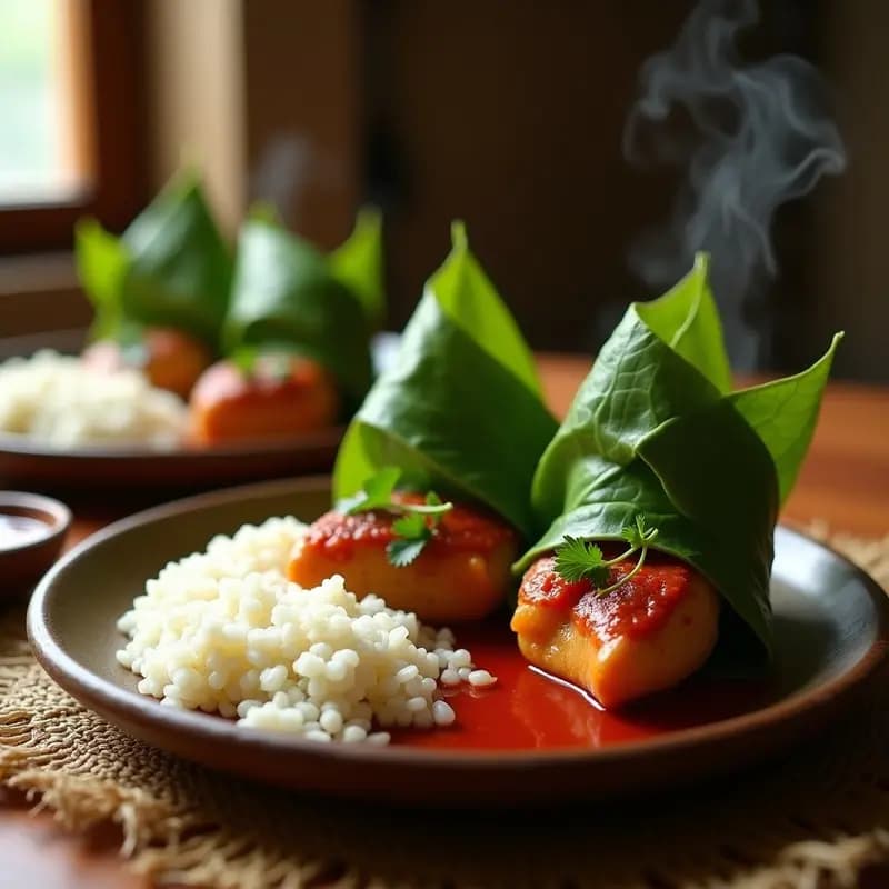 Tamtún de Pollo en Hoja de Bijao con Achiote: Receta Mexicana Tradicional
