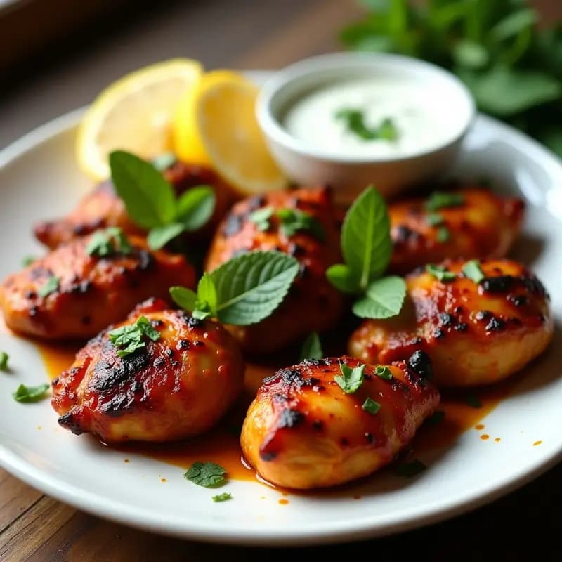 Tandoori Chicken con Salsa de Yogur y Menta: Receta India al Horno Sin Aceite