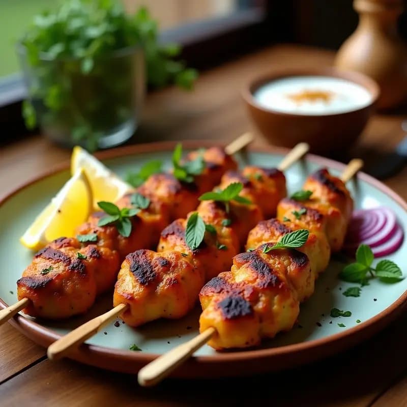 Tandoori Chicken Skewers: Brochetas Indias al Horno con Yogur y Especias