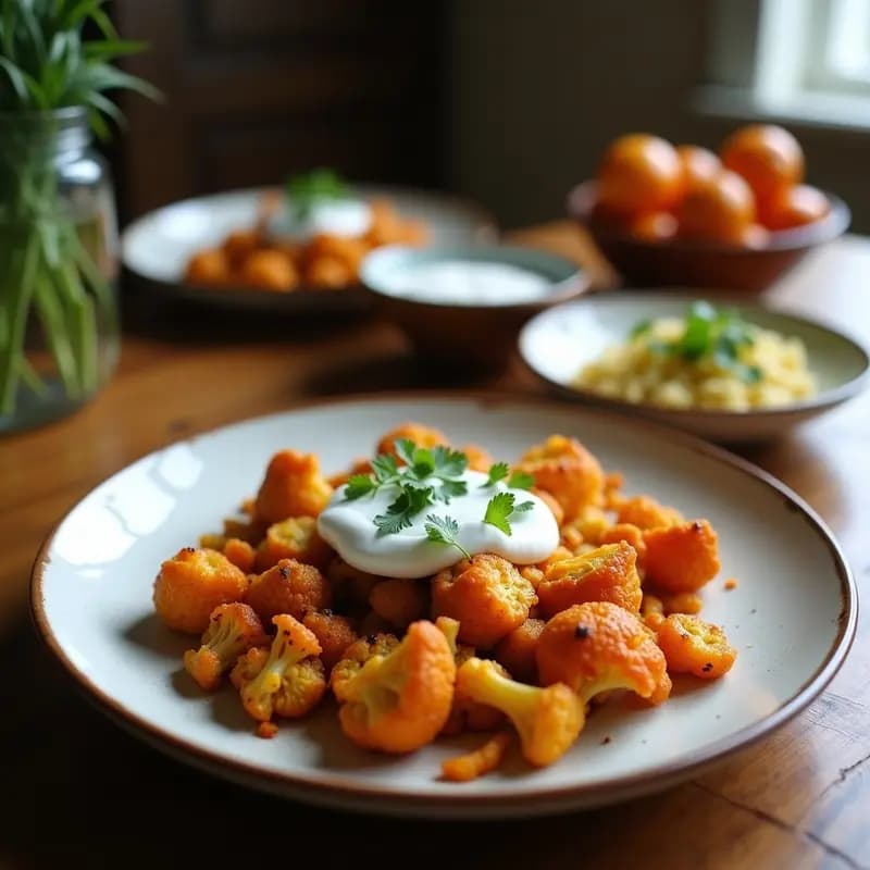 Tandoori de Coliflor al Horno: Receta India Vegana y Keto con Yogur de Coco