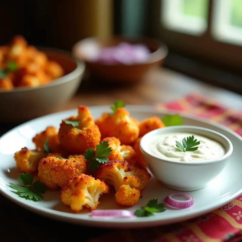 Tandoori de Coliflor Asada con Salsa de Yogur Vegano: Receta India Sin Lácteos