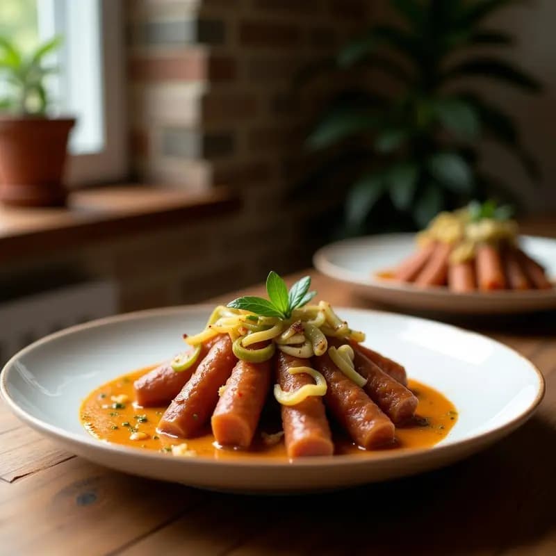 Tapes de Morcilla con Cebolla y Piñones: Entrante Español de Alta Cocina en Sartén