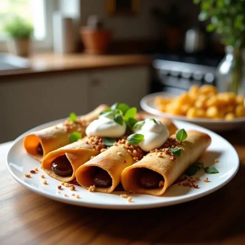Taquitos Dorados de Nutella y Plátano con Queso Crema: Postre Mexicano para Chuparse los Dedos