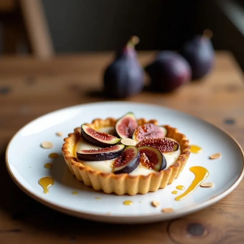 Tarta de Almendras y Higos Frescos con Miel de Agave: Postre Francés Sin Harina