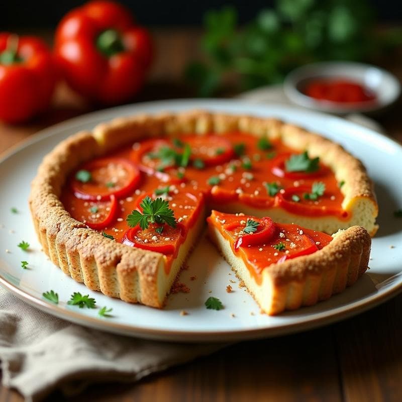 Tarta de Atún y Pimientos Asados con Costra de Semillas de Lino: Receta Sin Harina y Alta en Omega-3