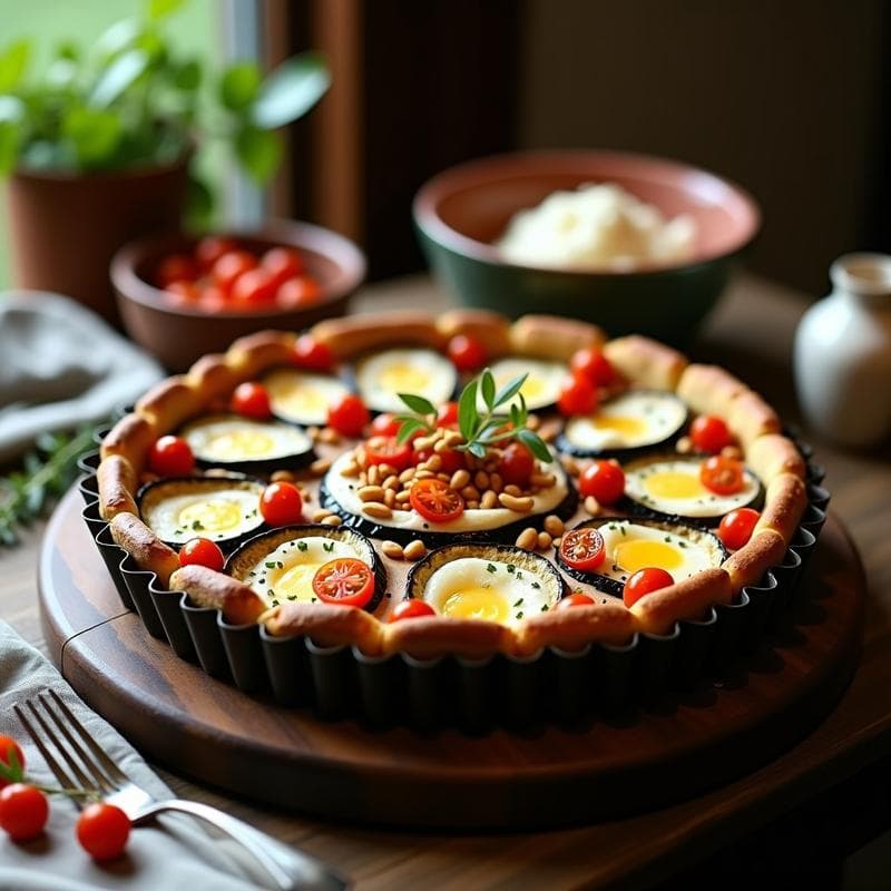 Tarta Salada de Berenjena Asada y ricotta: Receta Italiana Sin Masa en 25 Minutos
