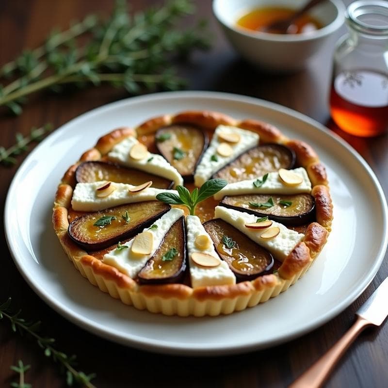 Tarta Salada de Berenjena y Ricotta con Miel de Tomillo: Receta Griega Sin Harina