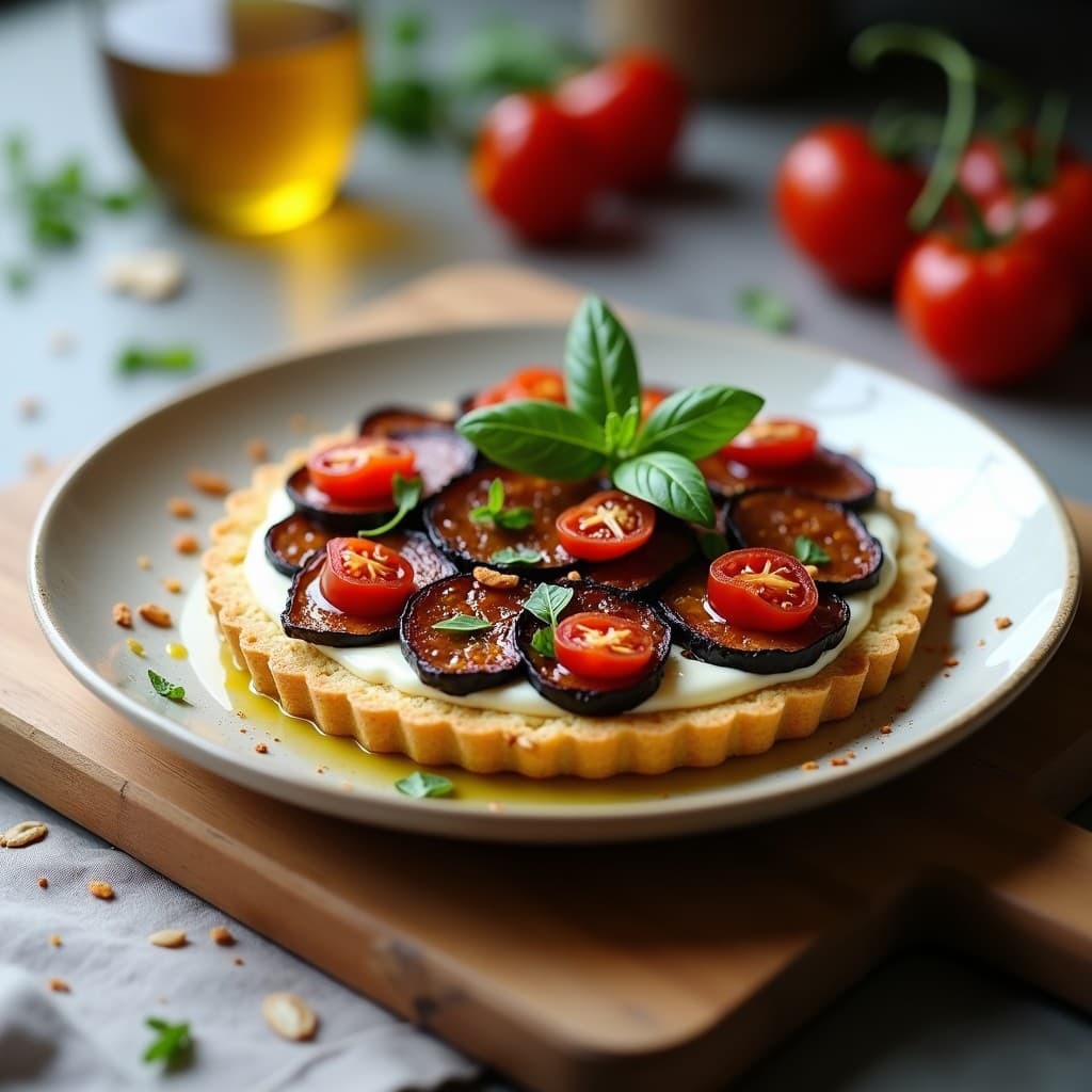 Tarta Salada de Berenjena y Tomate Seco con Base de Harina de Almendra: Receta Keto Sin Gluten