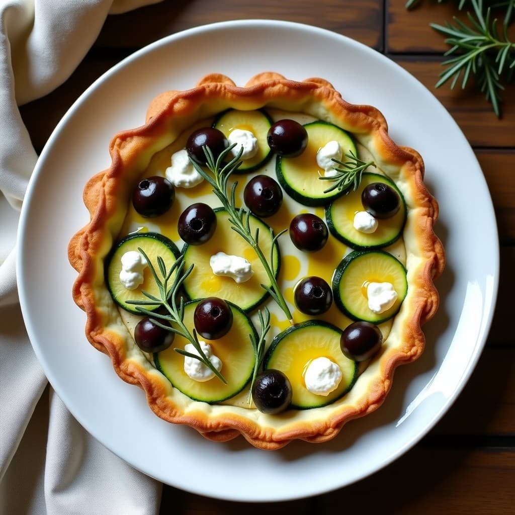 Tarta de Calabacín y Aceitunas Kalamata con Masa de Almendra: Receta Keto en Airfryer