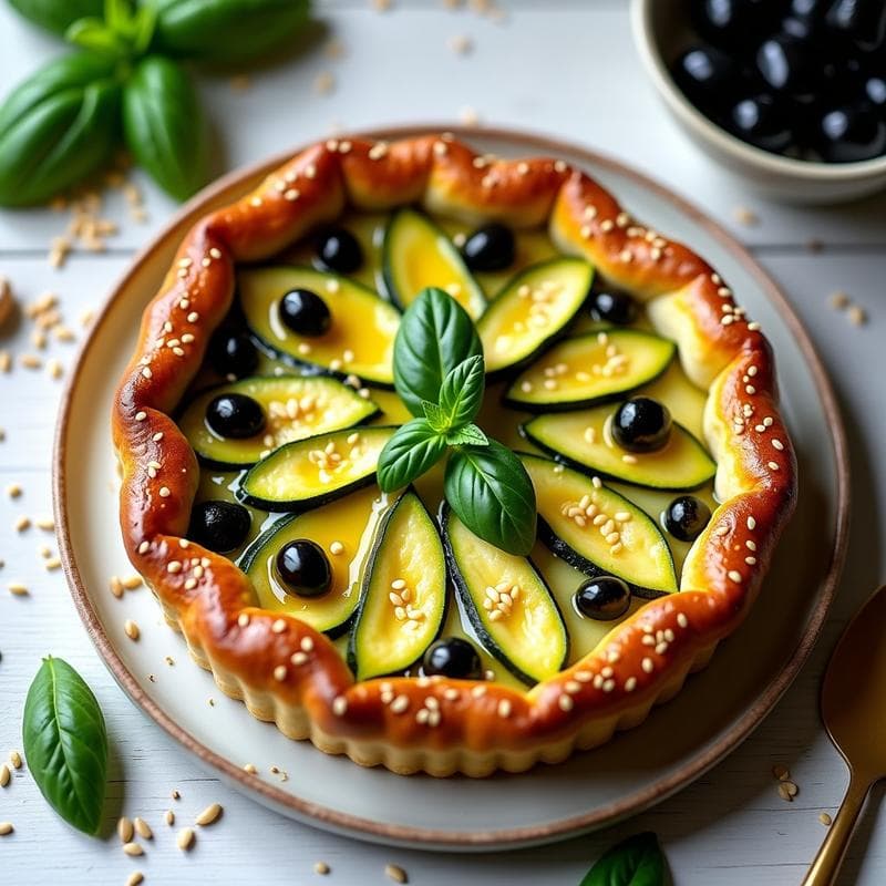 Tarta de calabacín y aceitunas taggiasche sin harina: Receta en molde al horno keto