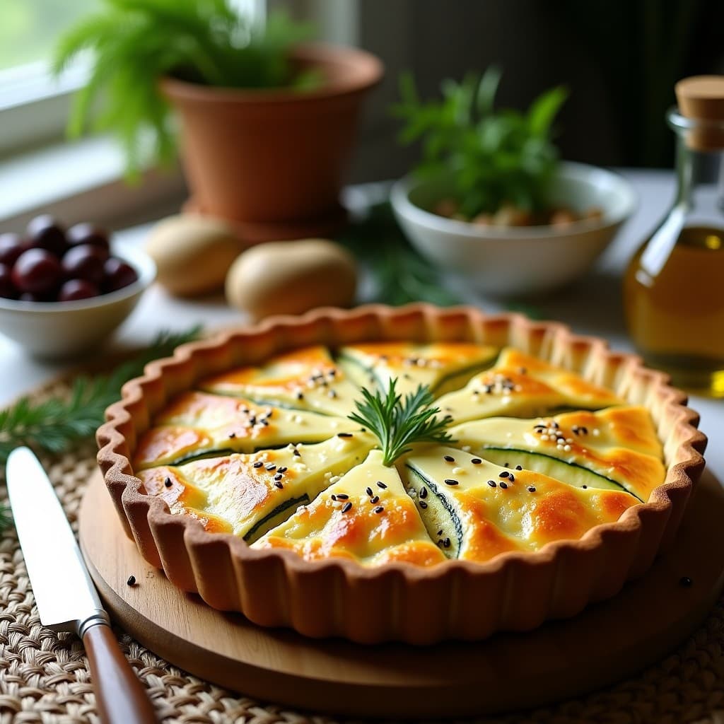 Tarta de Calabacín y Feta: Receta Griega Sin Masa y Baja en Carbohidratos