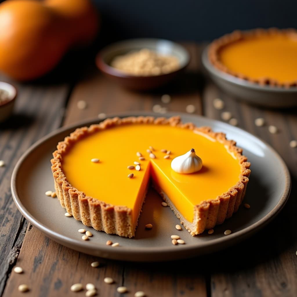 Tarta de Calabaza Butternut y Miso Blanco: Postre Japonés Vegano con Umami Dulce