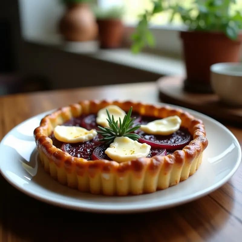 Tarta de Cebolla Caramelizada y Queso de Cabra: Receta Fácil con Masa Quebrada en 40 Minutos