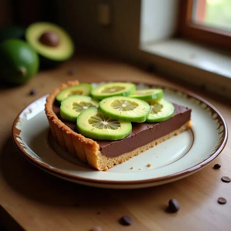 Tarta de Chocolate y Aguacate con Cobertura de Frambuesas Liofilizadas