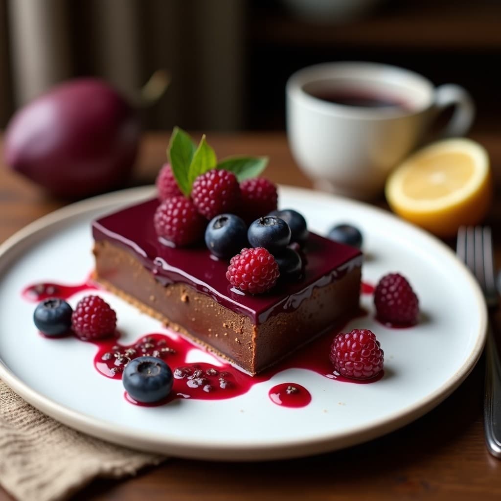 Tarta de Chocolate y Batata Morada: Postre Keto Sin Azúcar con Textura Cremosa