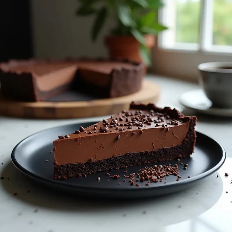 Tarta de Chocolata con Base de Lentejas Rojas: Postre Keto y Alto en Fibra Sin Horno