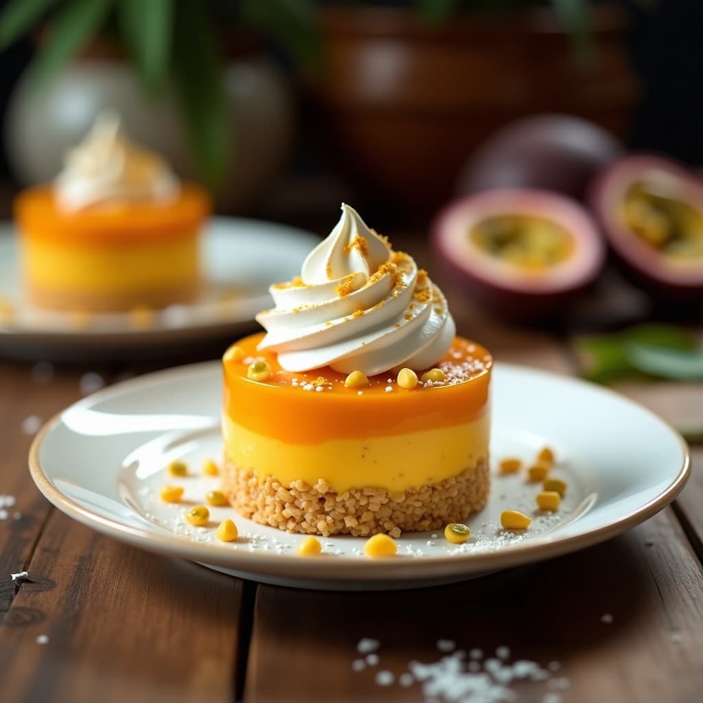 Tarta de Galletitas de Arroz con Crema de Maracuyá y Merengue de Aquafaba: Postre Sin Gluten y Vegano