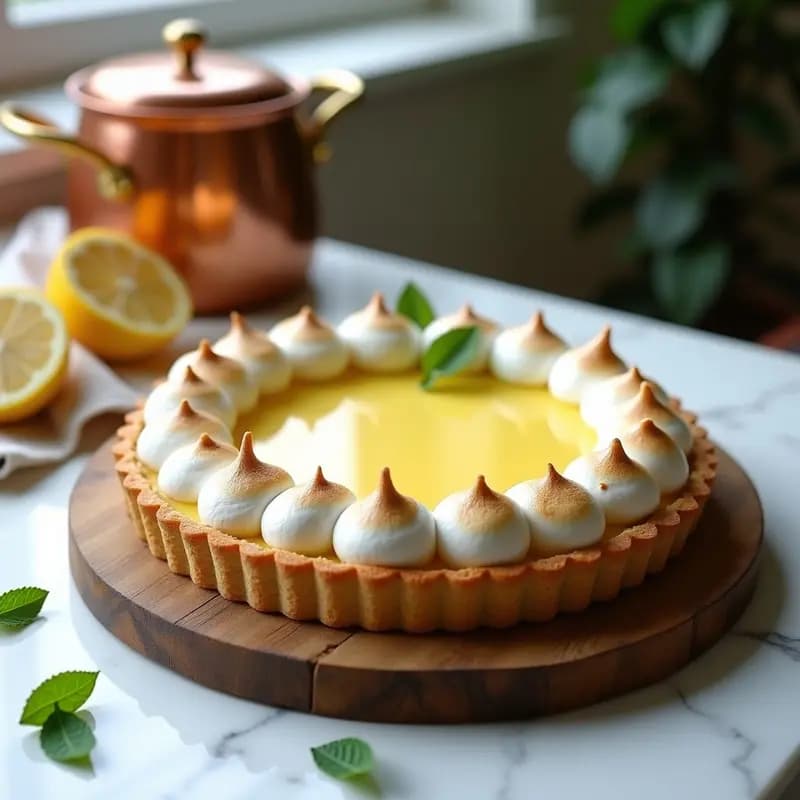Tarta de Limón y Merengue Suizo: Postre Francés Clásico y Esponjoso