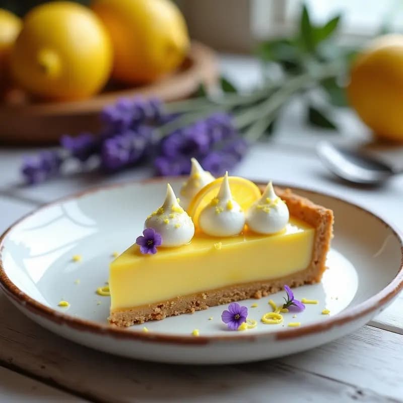 Tarta de Limón y Lavanda: Postre Francés Sin Gluten y con Toque Floral