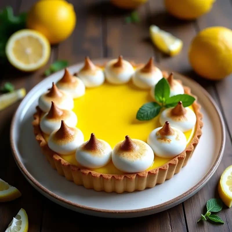 Tarta de Limón y Merengue de Aquafaba: Postre Francés Vegano y Sin Azúcar